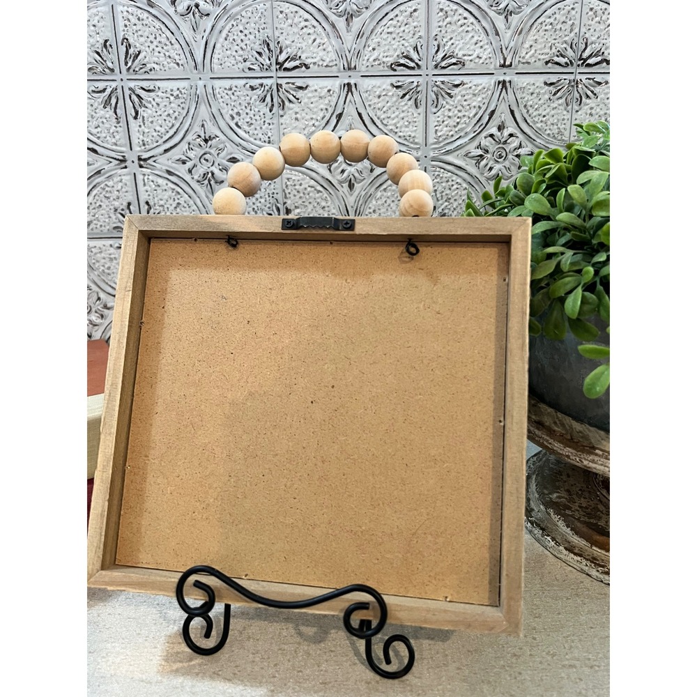 Mark 5:36 Just Believe Rustic Wood Framed Sign with Bead Handle Farmhouse Decor - Picture 4 of 6